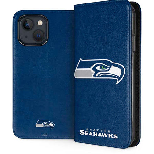 NFL Seattle Seahawks Distressed iPhone 15 Plus Folio Case