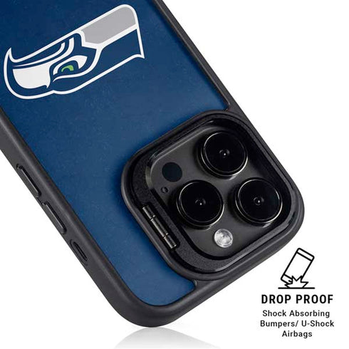 NFL Seattle Seahawks Distressed iPhone 15 Pro Kickstand Case
