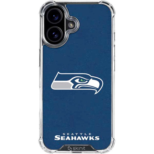 NFL Seattle Seahawks Distressed iPhone 16 Clear Case