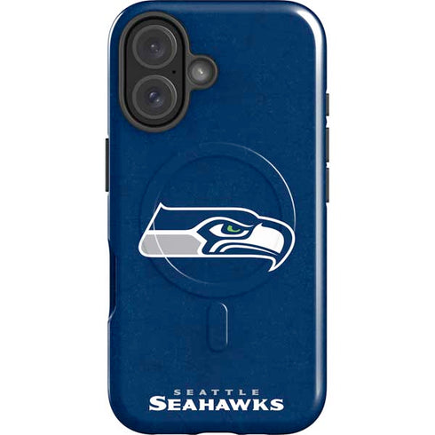 NFL Seattle Seahawks Distressed iPhone 16 Magsafe Impact Case