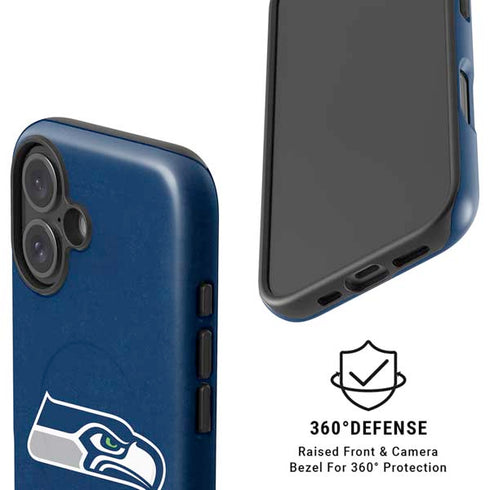 NFL Seattle Seahawks Distressed iPhone 16 Magsafe Impact Case