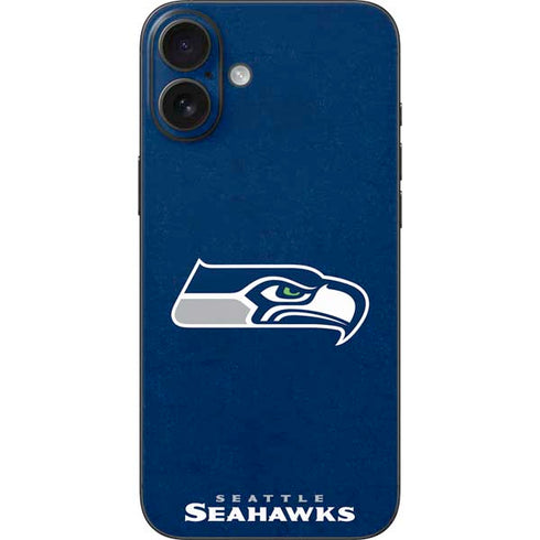 NFL Seattle Seahawks Distressed iPhone 16 Plus Skin