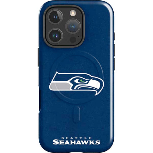 NFL Seattle Seahawks Distressed iPhone 16 Pro Magsafe Impact Case