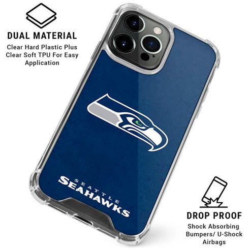 NFL Seattle Seahawks Distressed iPhone 16 Pro Max Clear Case