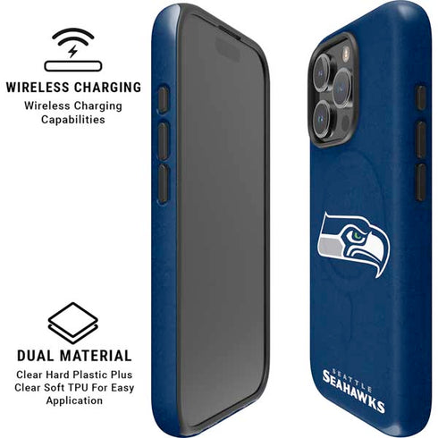 NFL Seattle Seahawks Distressed iPhone 16 Pro Max Magsafe Impact Case