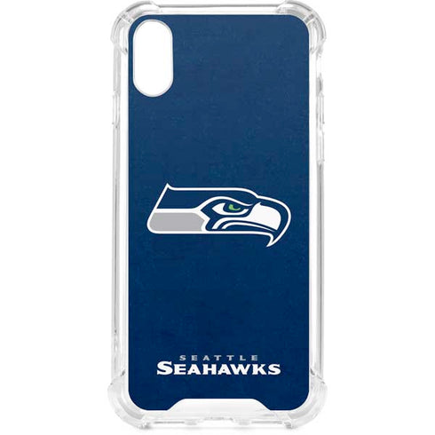 NFL Seattle Seahawks Distressed iPhone XS Clear Case