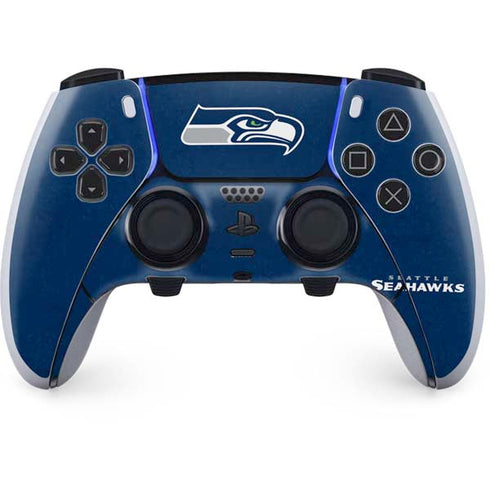 NFL Seattle Seahawks Distressed PS5 DualSense Edge Pro Controller Skin