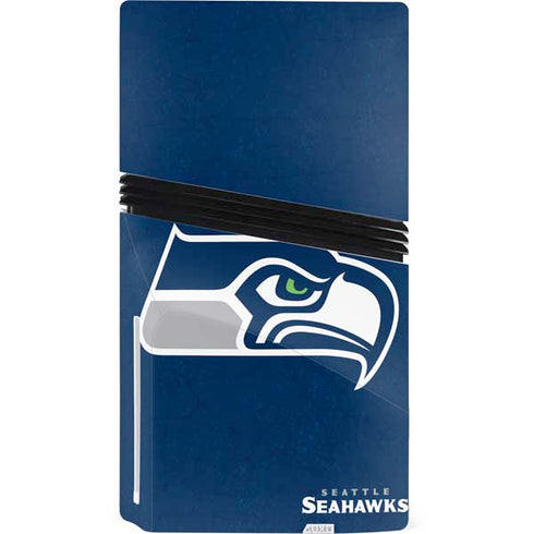 NFL Seattle Seahawks Distressed PS5 Pro Disk Console Skin