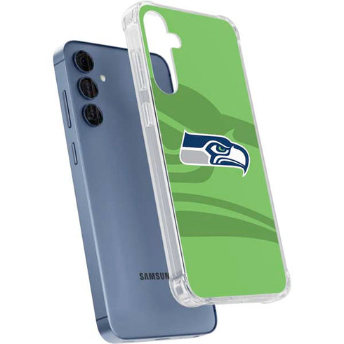 NFL Seattle Seahawks Double Vision Galaxy A55 5G Clear Case