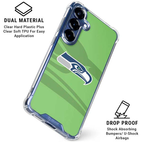 NFL Seattle Seahawks Double Vision Galaxy S25 FE Clear Case