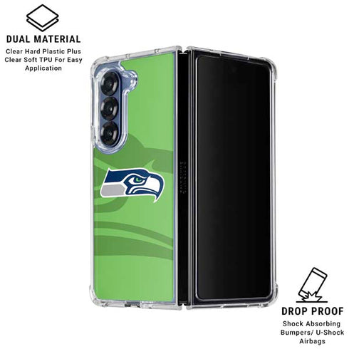 NFL Seattle Seahawks Double Vision Galaxy Z Fold6 Clear Case