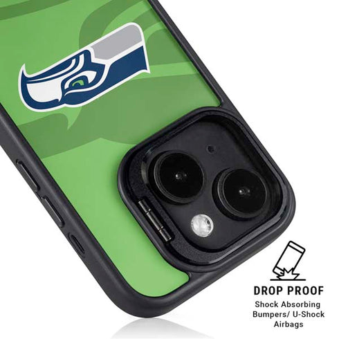 NFL Seattle Seahawks Double Vision iPhone 14 Plus Kickstand Case