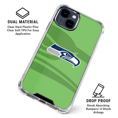 NFL Seattle Seahawks Double Vision iPhone 15 Clear Case