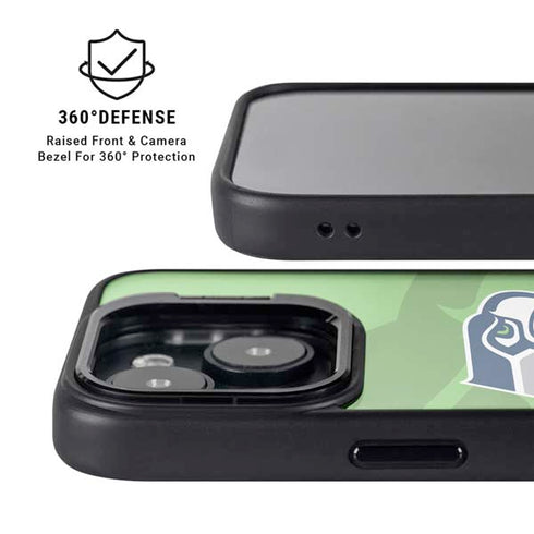 NFL Seattle Seahawks Double Vision iPhone 15 Plus Kickstand Case