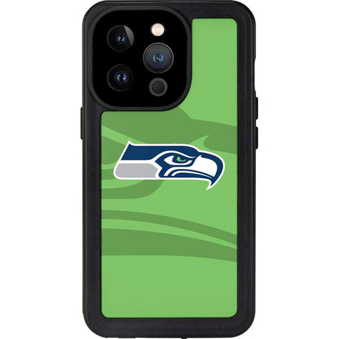 NFL Seattle Seahawks Double Vision iPhone 15 Pro Waterproof Case