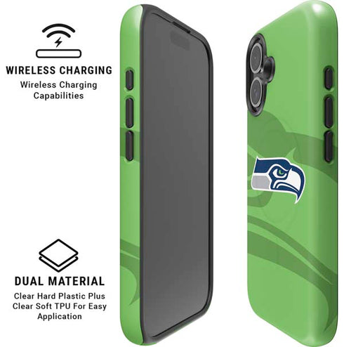 NFL Seattle Seahawks Double Vision iPhone 16 Magsafe Impact Case