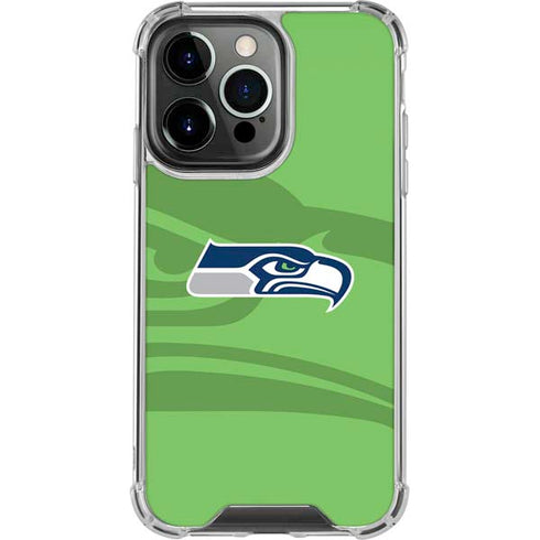 NFL Seattle Seahawks Double Vision iPhone 16 Pro Max Clear Case