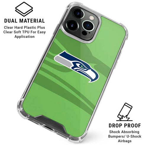 NFL Seattle Seahawks Double Vision iPhone 16 Pro Max Clear Case