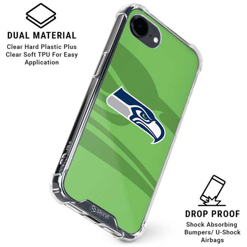 NFL Seattle Seahawks Double Vision iPhone 16e Clear Case