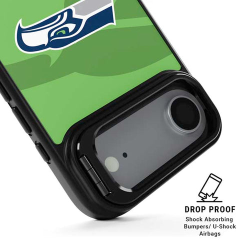 NFL Seattle Seahawks Double Vision iPhone 17 Air Kickstand Case