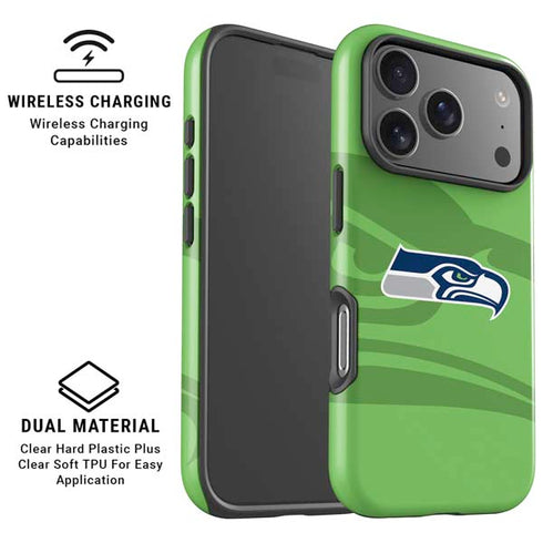 NFL Seattle Seahawks Double Vision iPhone 17 Pro Magsafe Impact Case