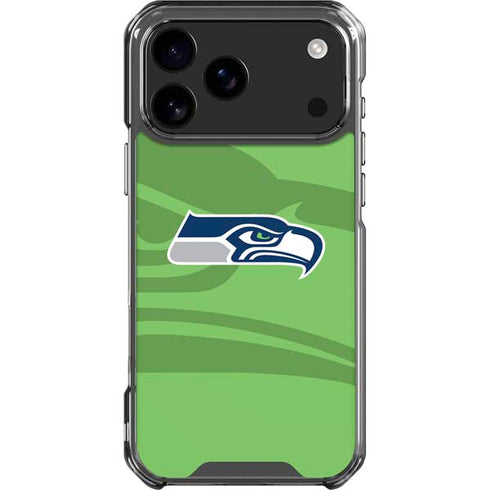 NFL Seattle Seahawks Double Vision iPhone 17 Pro Max Clear Case