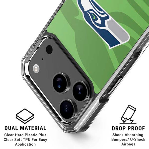 NFL Seattle Seahawks Double Vision iPhone 17 Pro Max Clear Case