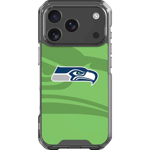 NFL Seattle Seahawks Double Vision iPhone 18 Pro Clear Case