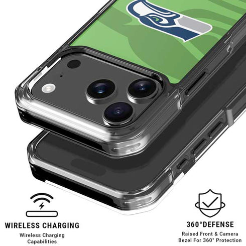 NFL Seattle Seahawks Double Vision iPhone 18 Pro Clear Case
