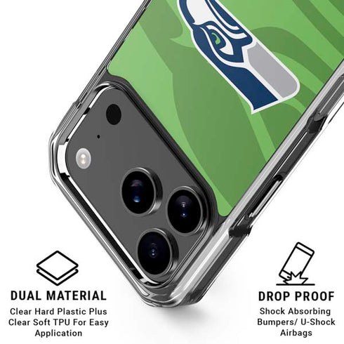 NFL Seattle Seahawks Double Vision iPhone 18 Pro Clear Case