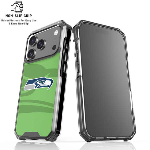 NFL Seattle Seahawks Double Vision iPhone 18 Pro Clear Case