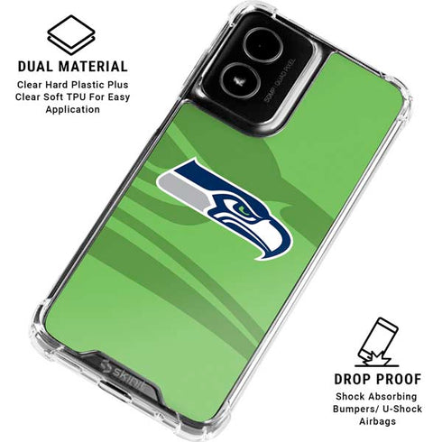 NFL Seattle Seahawks Double Vision Moto G Power 5G (2024) Clear Case