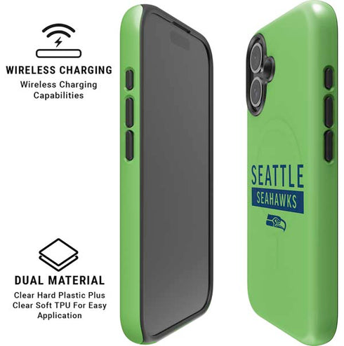 NFL Seattle Seahawks Green Performance Series iPhone 16 Magsafe Impact Case