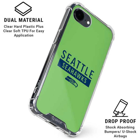 NFL Seattle Seahawks Green Performance Series iPhone 16e Clear Case