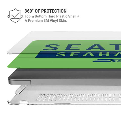 NFL Seattle Seahawks Green Performance Series MacBook Pro 14in (2021-24) Case plus Skin