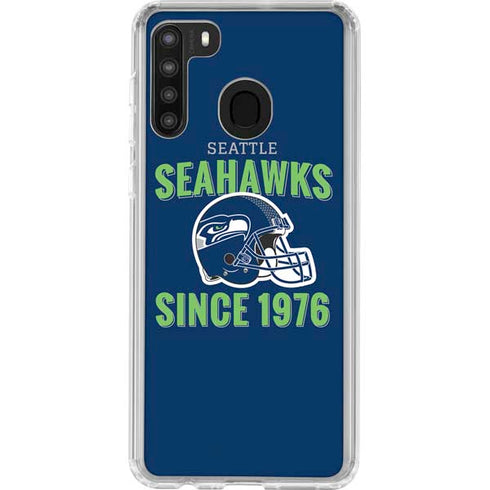 NFL Seattle Seahawks Helmet Galaxy A21 Clear Case