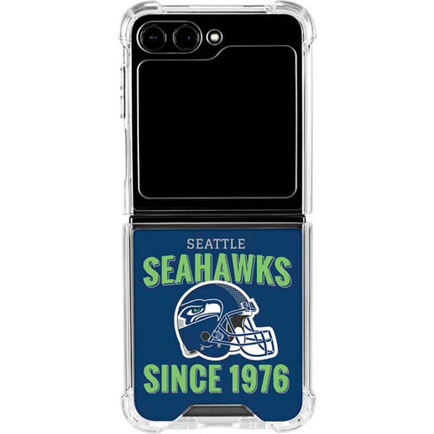 NFL Seattle Seahawks Helmet Galaxy Z Flip6 Clear Case