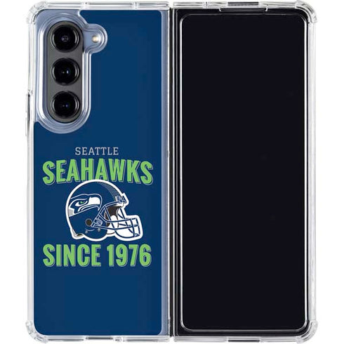 NFL Seattle Seahawks Helmet Galaxy Z Fold5 5G Clear Case