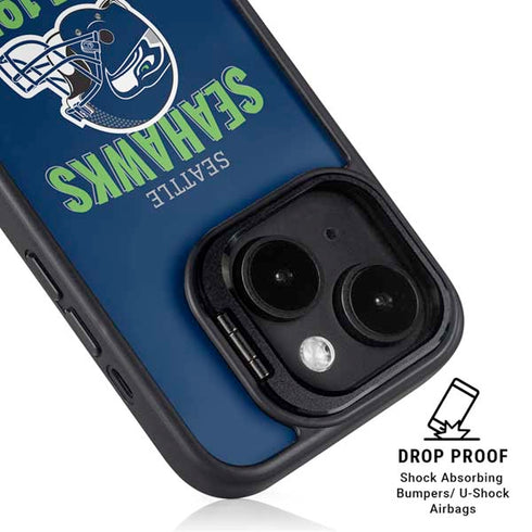 NFL Seattle Seahawks Helmet iPhone 14 Plus Kickstand Case