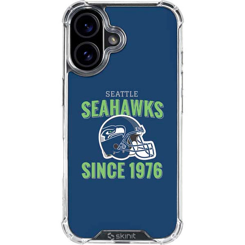 NFL Seattle Seahawks Helmet iPhone 16 Plus Clear Case