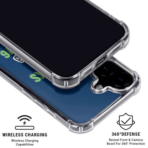 NFL Seattle Seahawks Helmet iPhone 16 Plus Clear Case