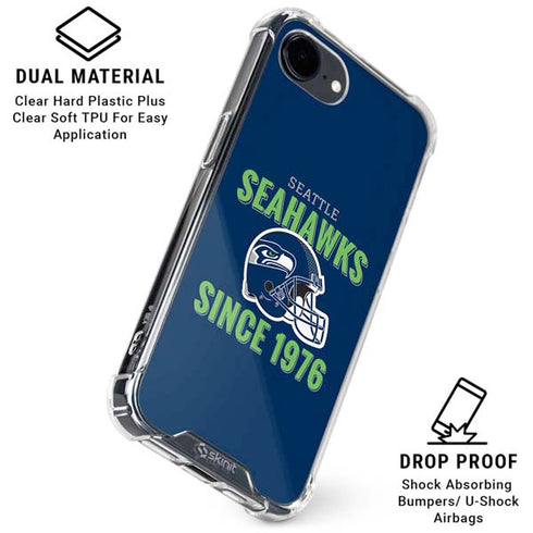 NFL Seattle Seahawks Helmet iPhone 16e Clear Case