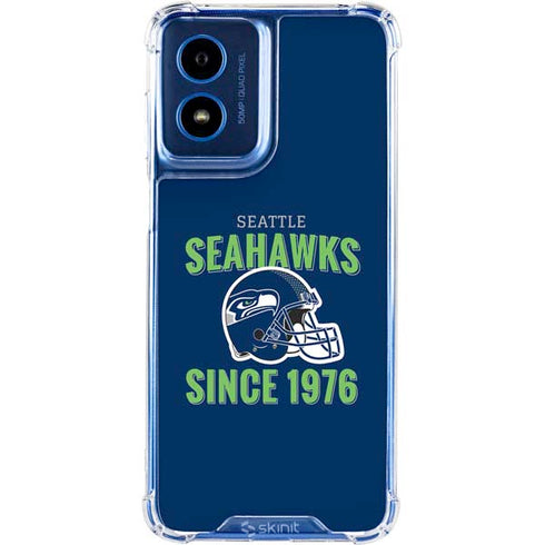 NFL Seattle Seahawks Helmet Moto G Play 4G (2024) Clear Case
