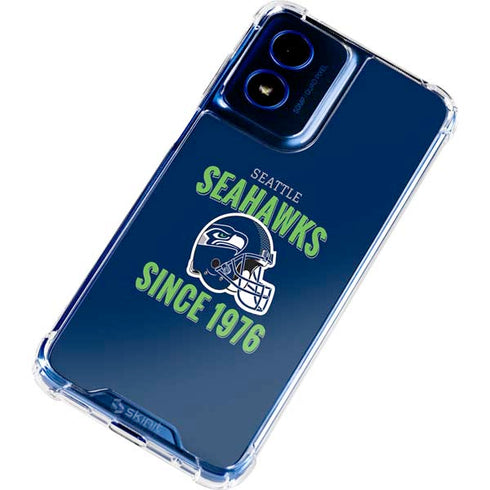 NFL Seattle Seahawks Helmet Moto G Play 4G (2024) Clear Case