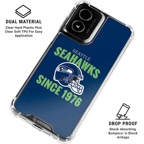 NFL Seattle Seahawks Helmet Moto G Power 5G (2024) Clear Case