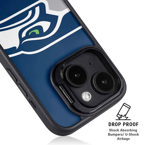 NFL Seattle Seahawks Large Logo iPhone 15 Plus Kickstand Case