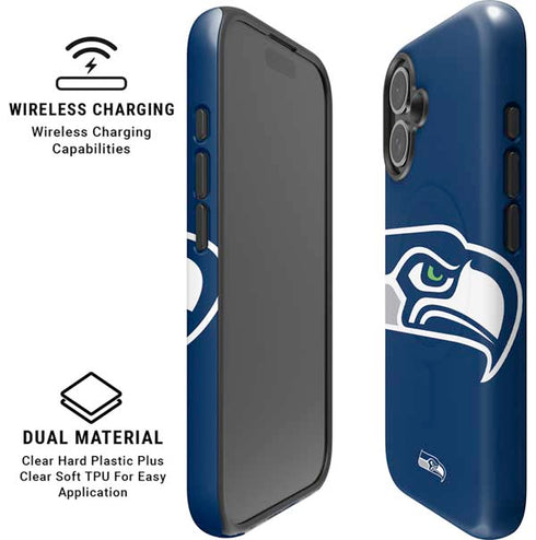 NFL Seattle Seahawks Large Logo iPhone 16 Plus Magsafe Impact Case