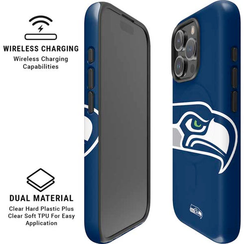 NFL Seattle Seahawks Large Logo iPhone 16 Pro Max Magsafe Impact Case