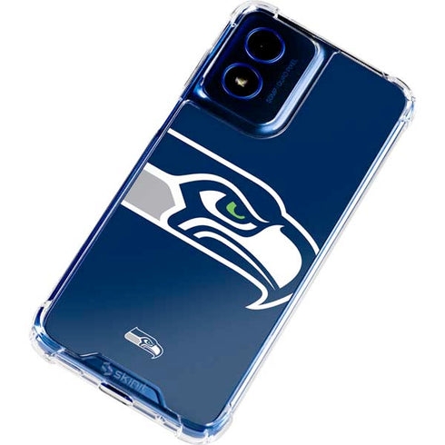 NFL Seattle Seahawks Large Logo Moto G Play 4G (2024) Clear Case