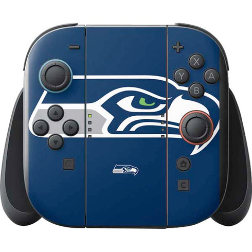 NFL Seattle Seahawks Large Logo Nintendo Switch 2 (2025) with Joy-Con Skin